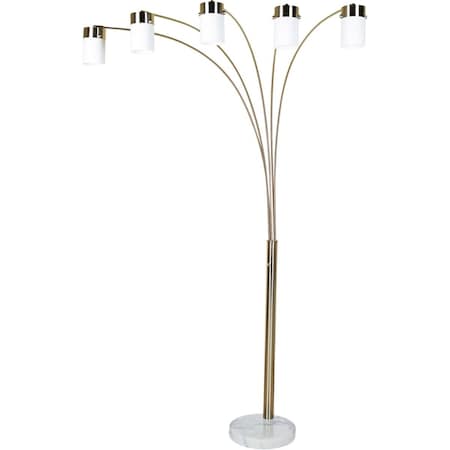 Yhior 84 in. Brushed Steel Arch Floor Lamp YH2629425